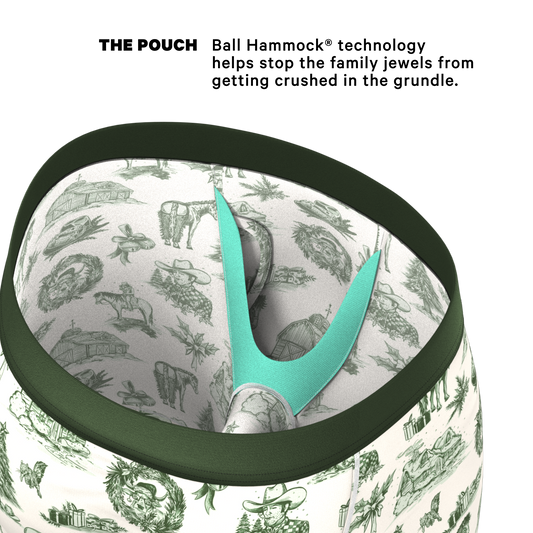 The Western Wonderland | Western Toile Long Leg Ball Hammock® Pouch Underwear With Fly