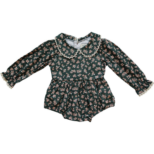 Olive Bloom Bubble Romper