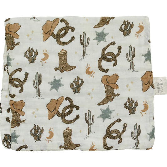 Outlaw Cowboy Muslin Burp Cloth
