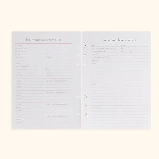 A5 Inserts for Weekly Planner Personal Portfolio 2026