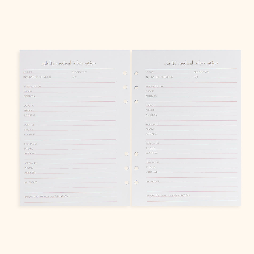 A5 Inserts for Weekly Planner Personal Portfolio 2026