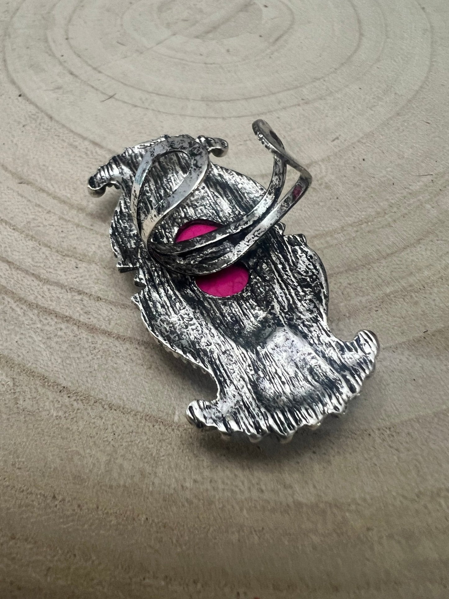 Adjustable Concho Ring with Faux Pink Stone