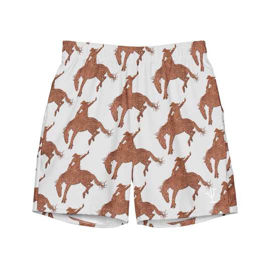 Tooled Bronc swim trunks