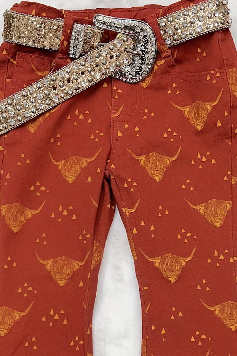 HIGHLAND COW PRINTED BOOTCUT PANTS