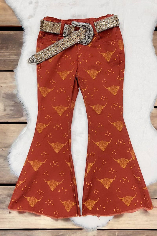 HIGHLAND COW PRINTED BOOTCUT PANTS