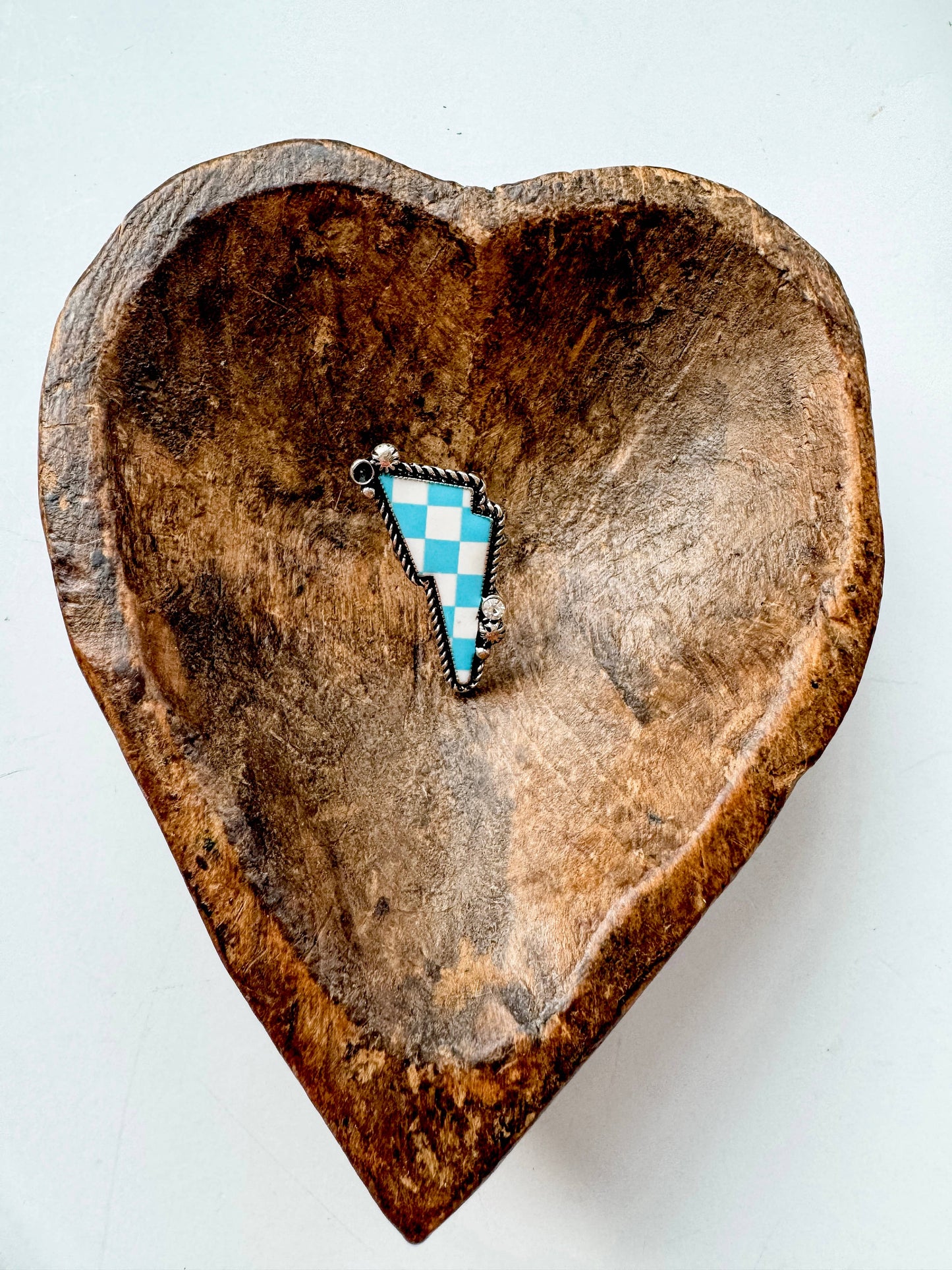 Western Checkered Cuff Ring - oval or lightning bolt