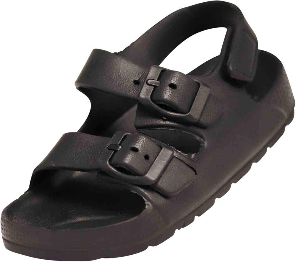 Norty 2-Strap Slide Sandal for Kids - Black Strap