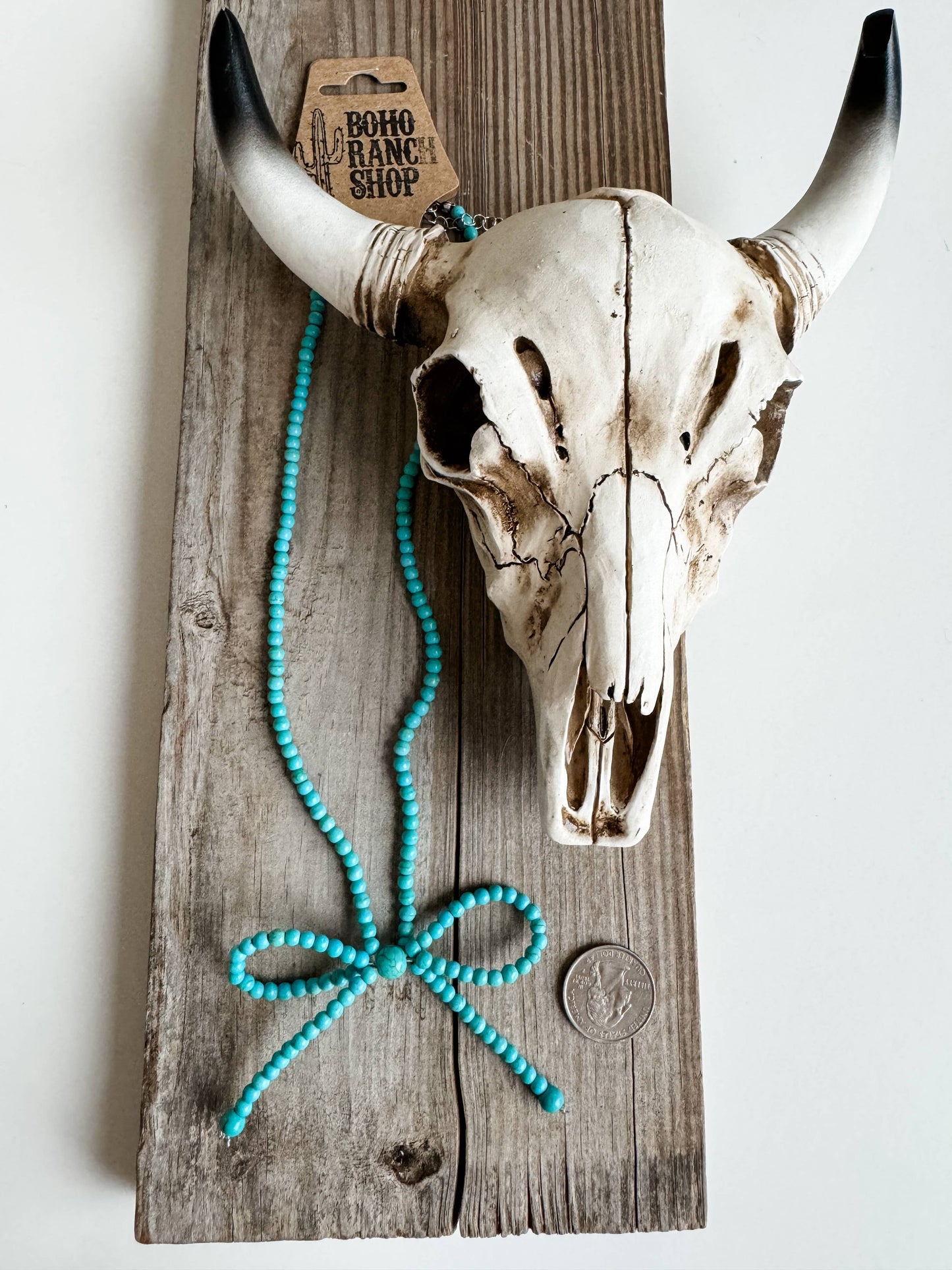 Western Navajo Bead Colored Bow Necklace