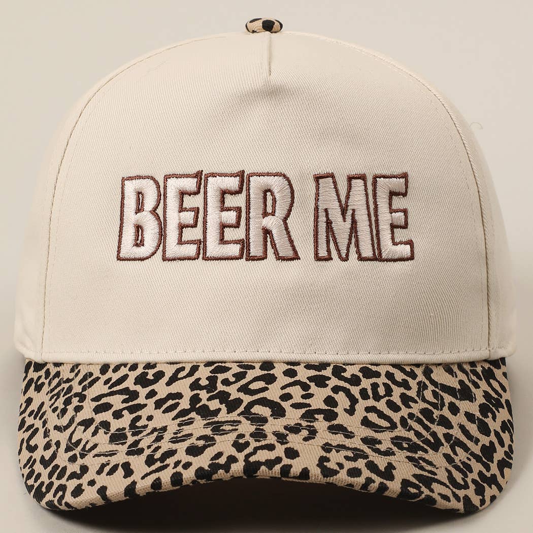 BEER ME Embroidered Trucker Hat - Leopard or Camo