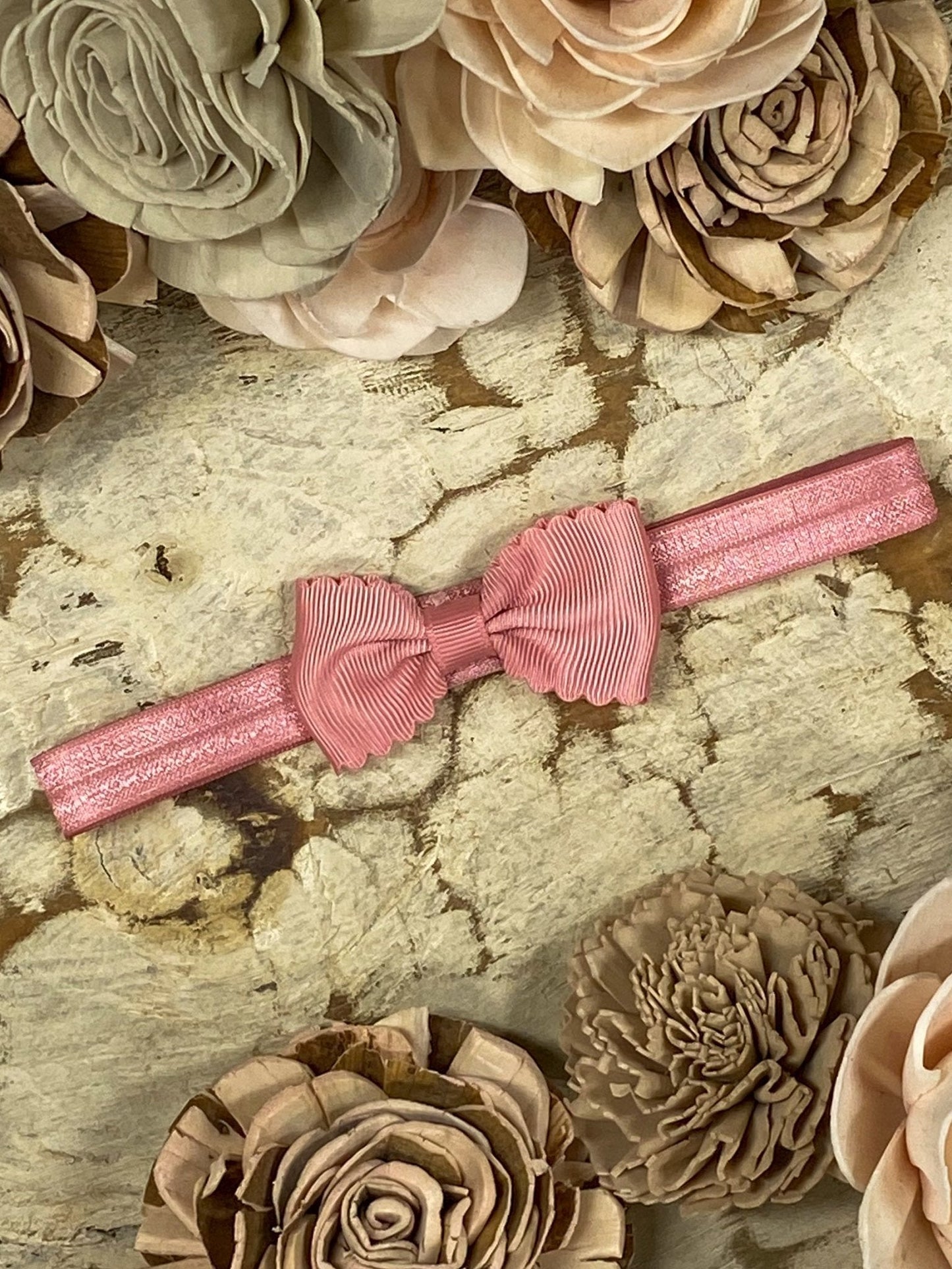 Bitty Scalloped Bow - Headband - 2.5"