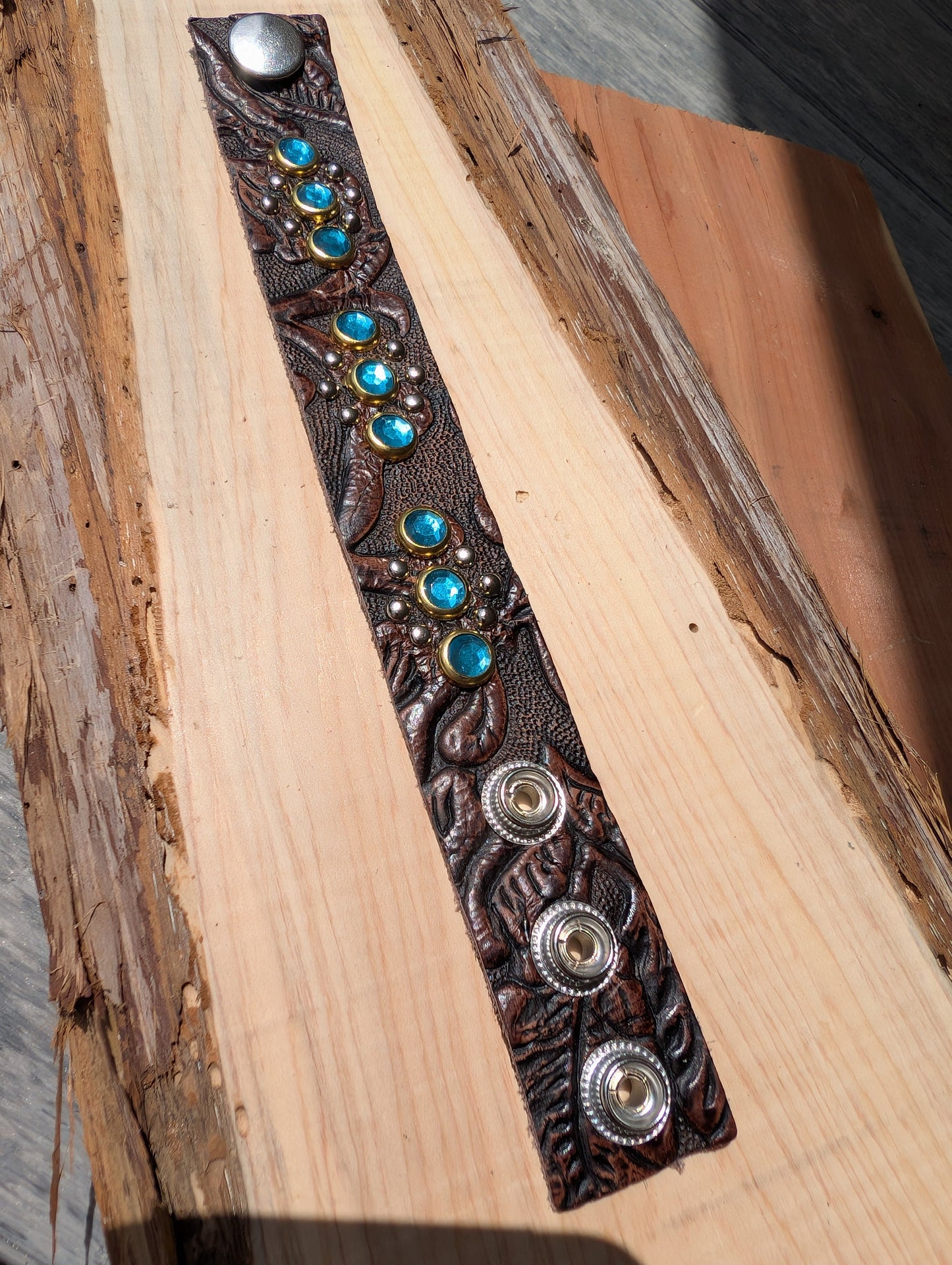 Blue Radiance Leather Bracelet