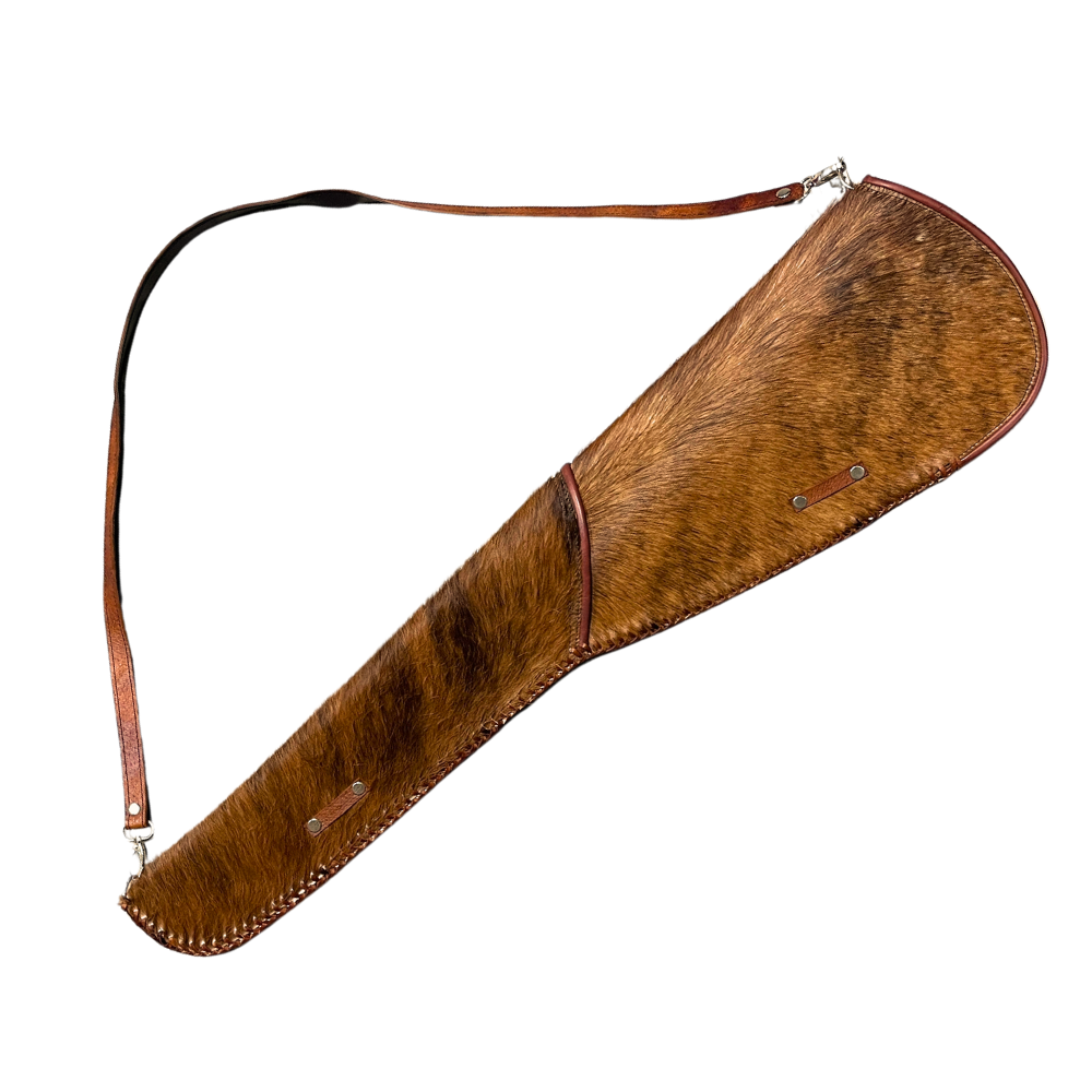 Mexican Leather Rifle & Shotgun Scabbard - Brown Cowhair