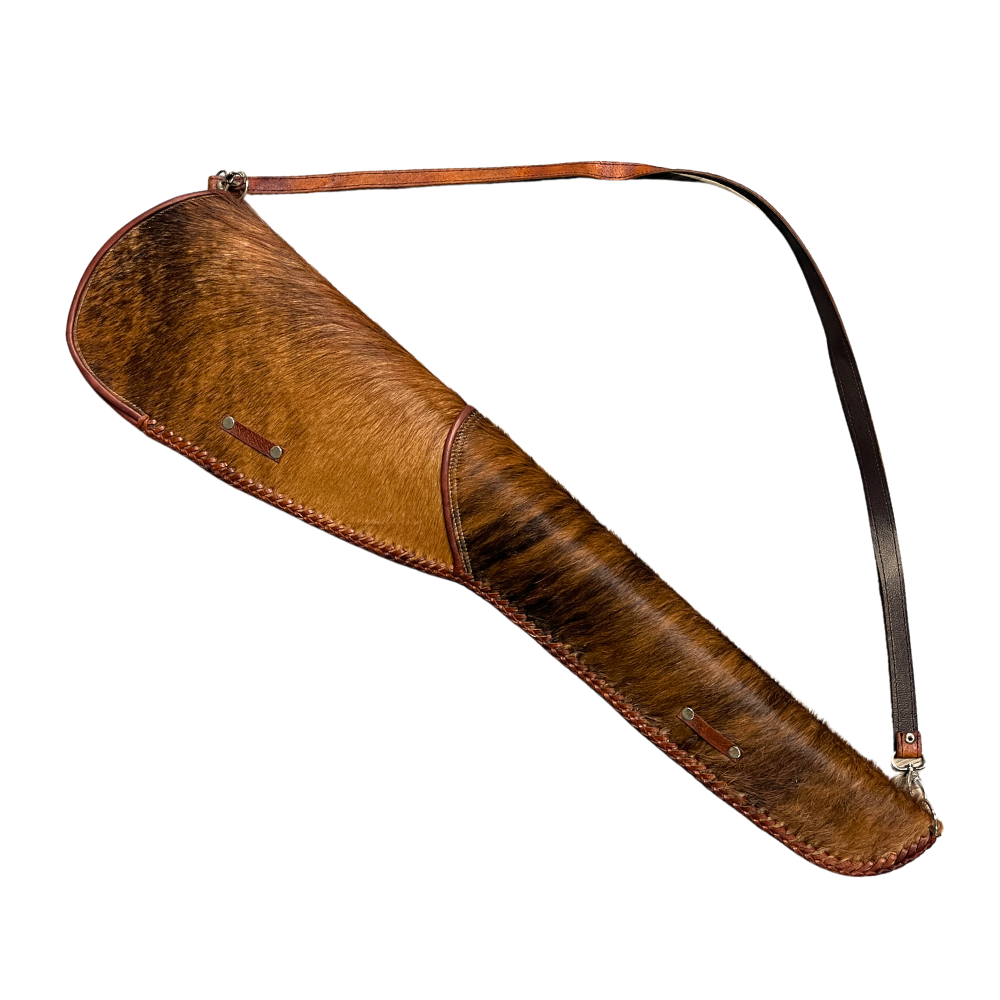 Mexican Leather Rifle & Shotgun Scabbard - Brown Cowhair