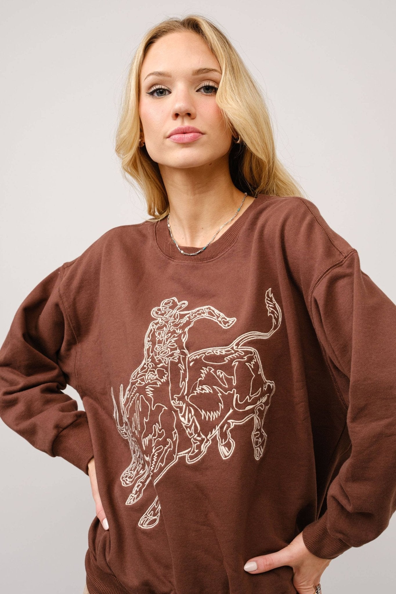 Bull Rider Embroidered Sweatshirt