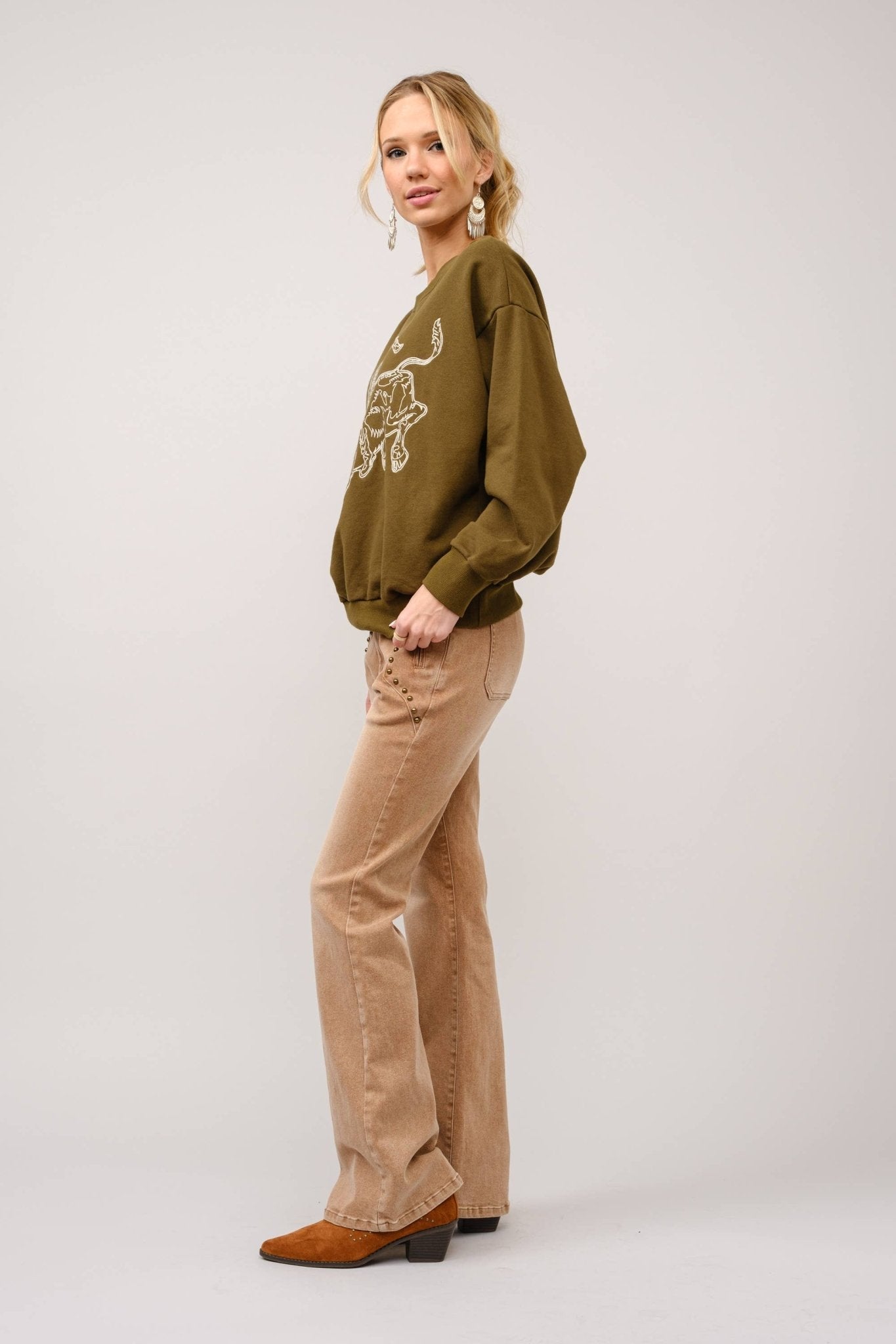 Bull Rider Embroidered Sweatshirt