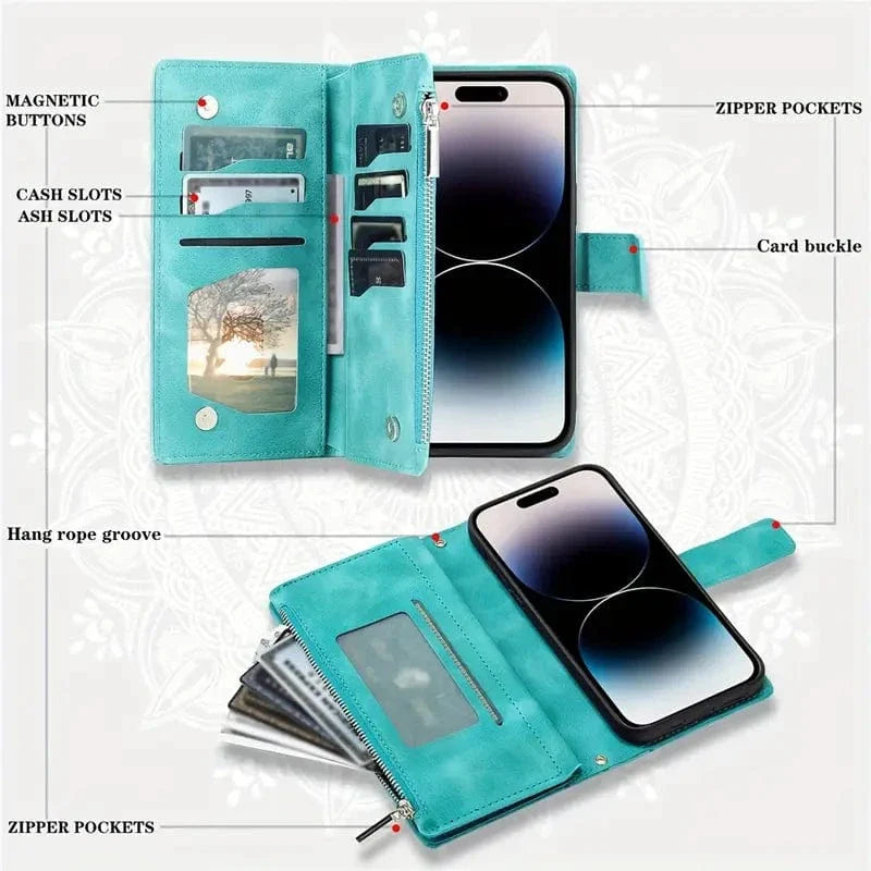 Stylish Leather Lanyard Wallet Case