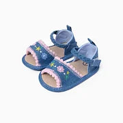Baby/Toddler Girl Bohemia Tasseled Flower Embroidered Denim Canvas Velcro Pre-walker Shoes