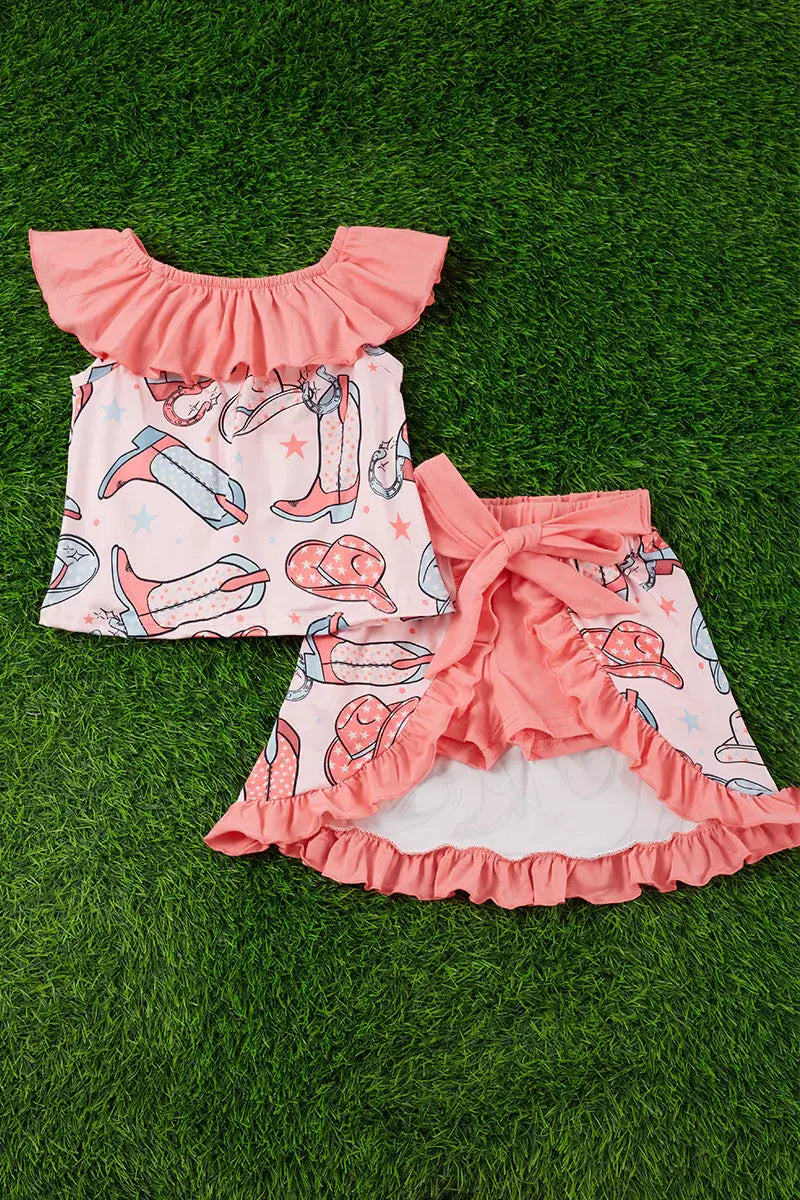 COWGIRL BOOTS PRINTED SET
