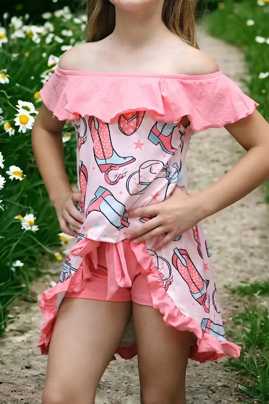 COWGIRL BOOTS PRINTED SET