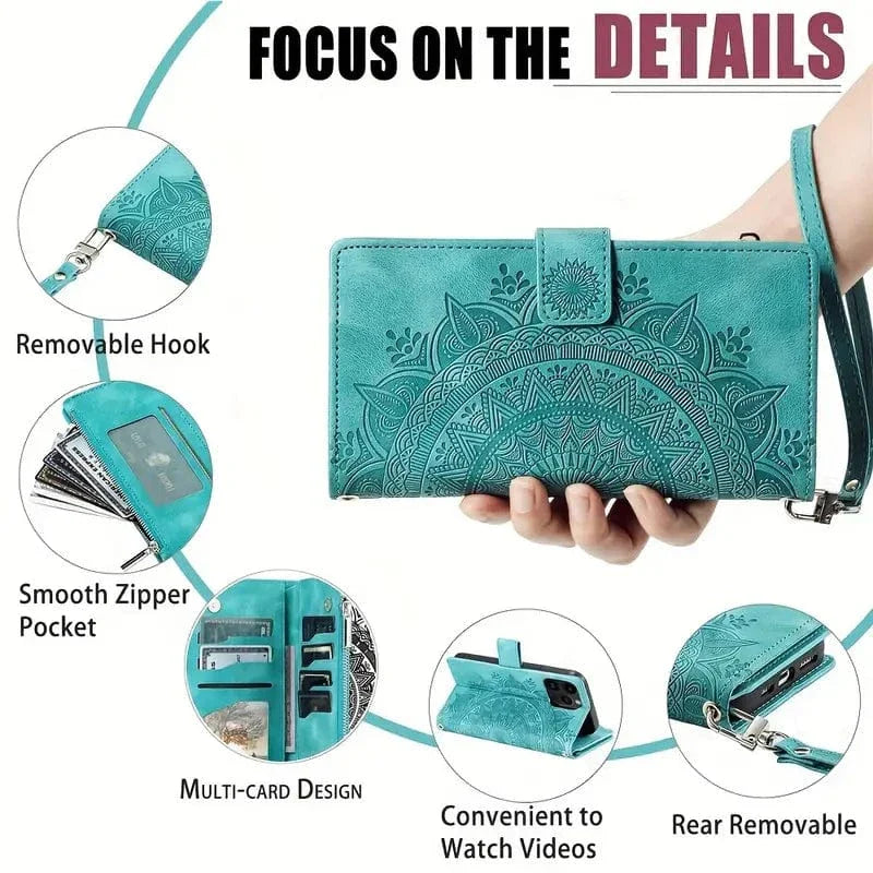 Stylish Leather Lanyard Wallet Case