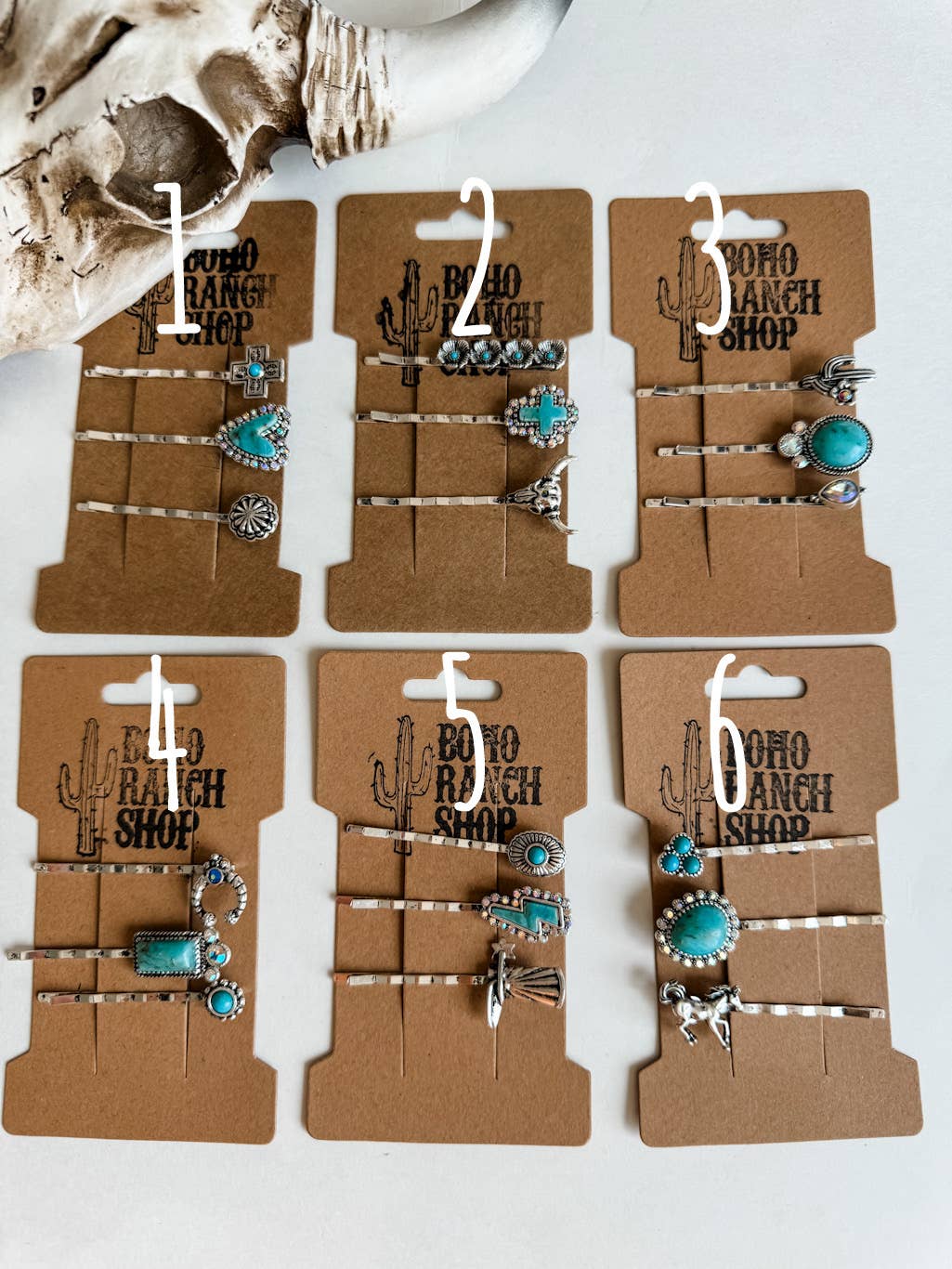 Western Hair Bobby 3 Pin Set - wedding, prom hair bridesmaid