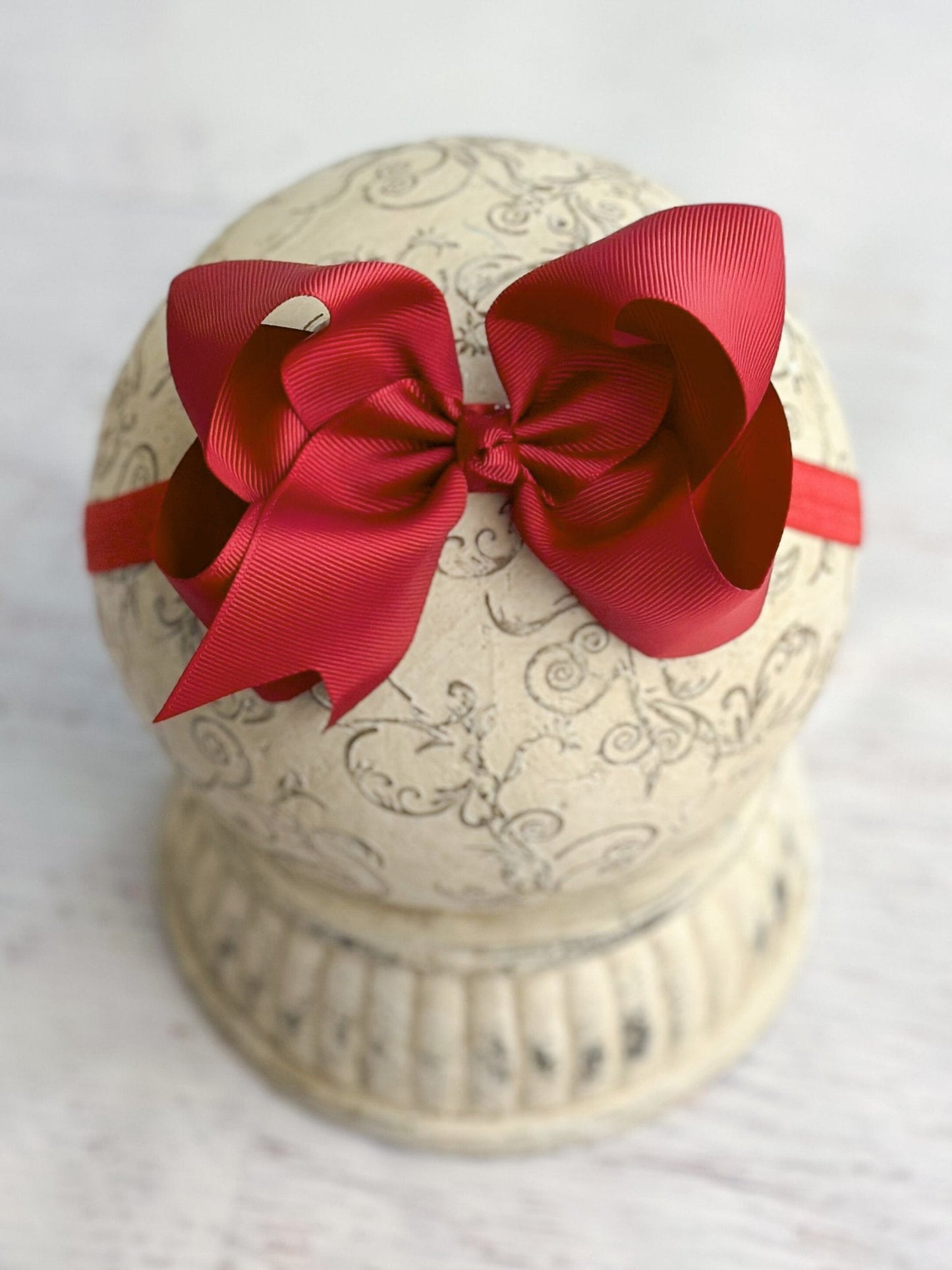 Classic Grosgrain Hair Bow - Satin Headband - 4.5"