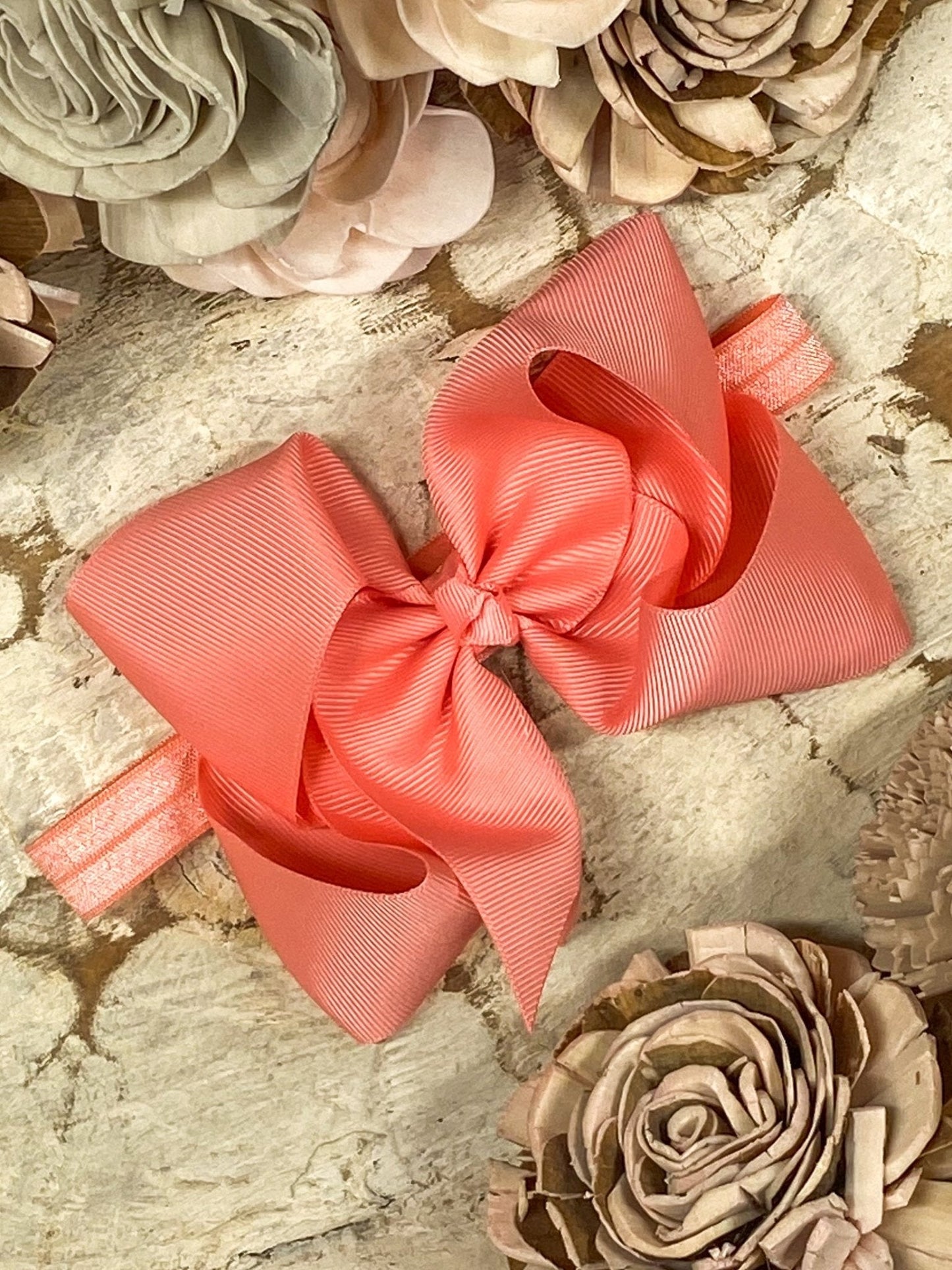 Classic Grosgrain Hair Bow - Satin Headband - 4.5"