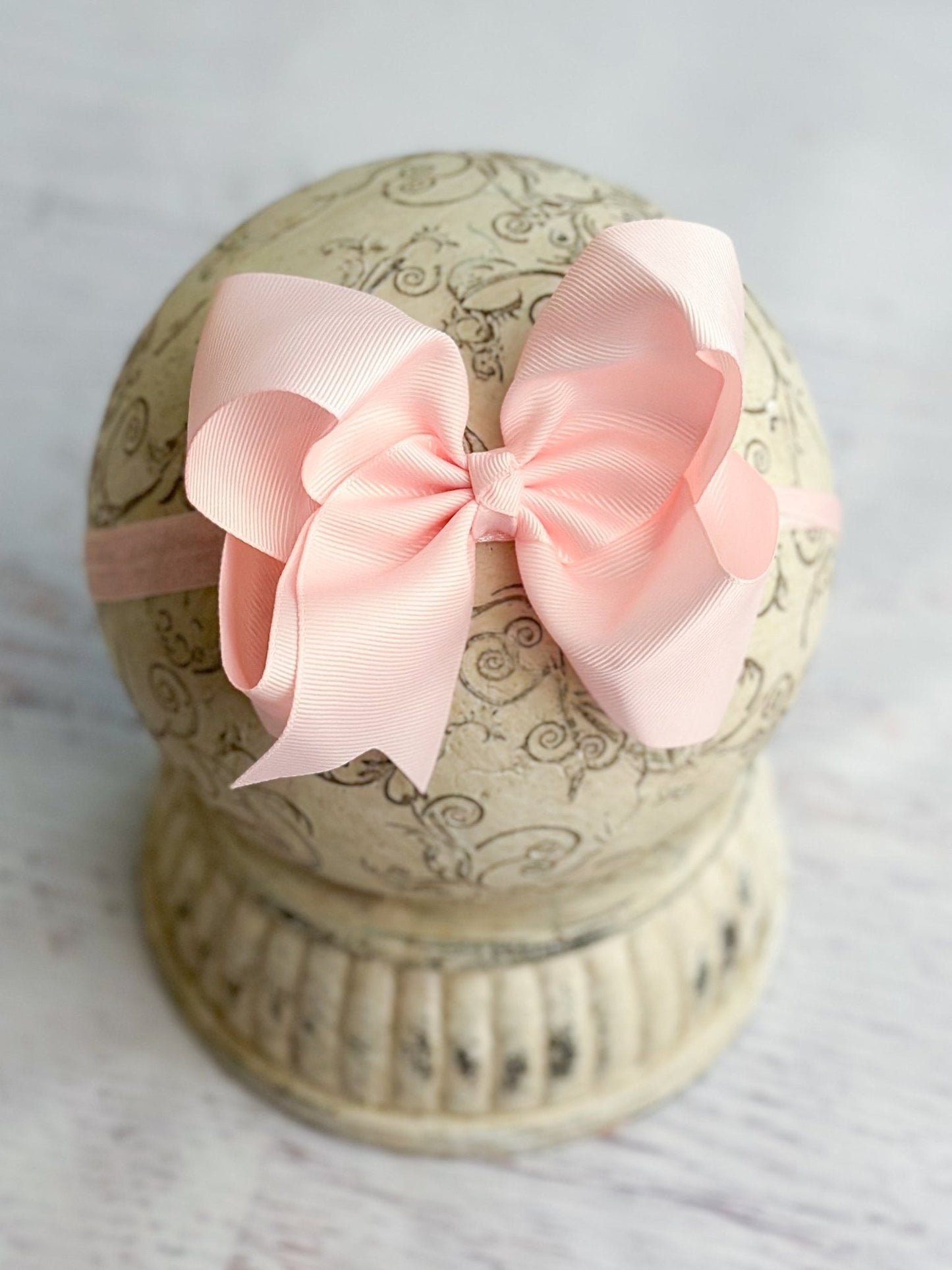 Classic Grosgrain Hair Bow - Satin Headband - 4.5"