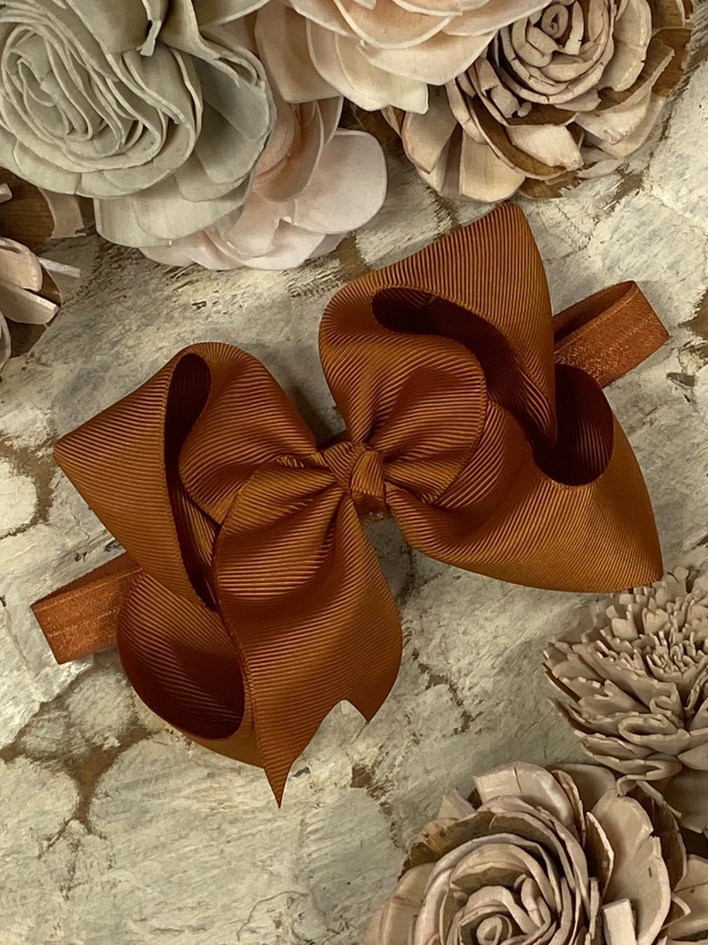Classic Grosgrain Hair Bow - Satin Headband - 4.5"