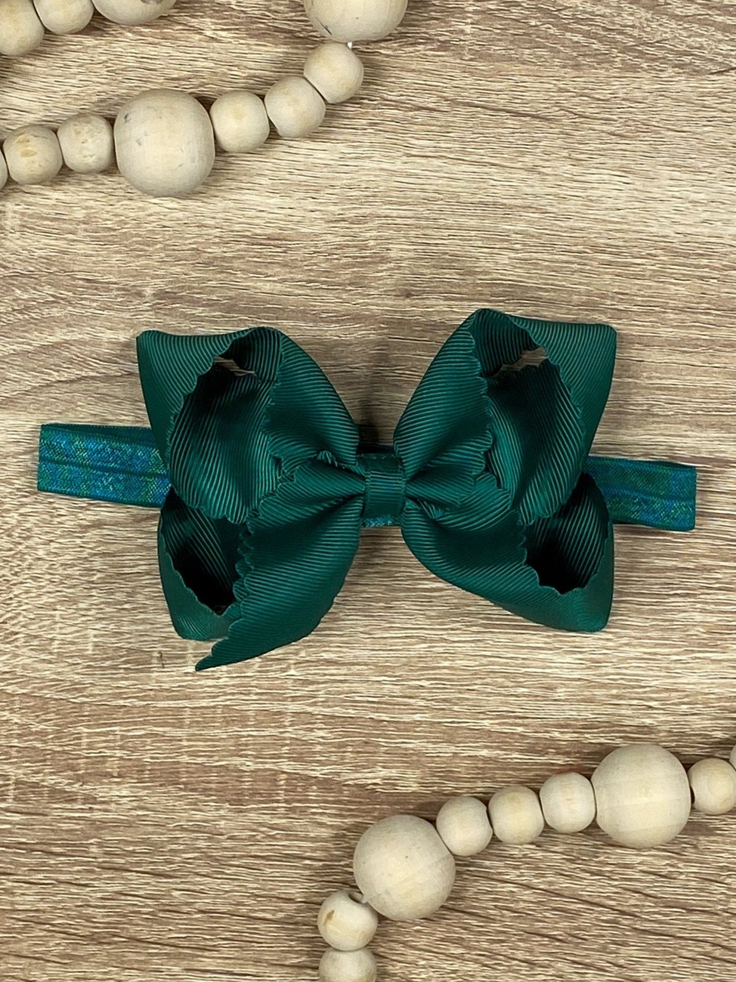 Classic Scalloped Bow - Headband - 4.5"