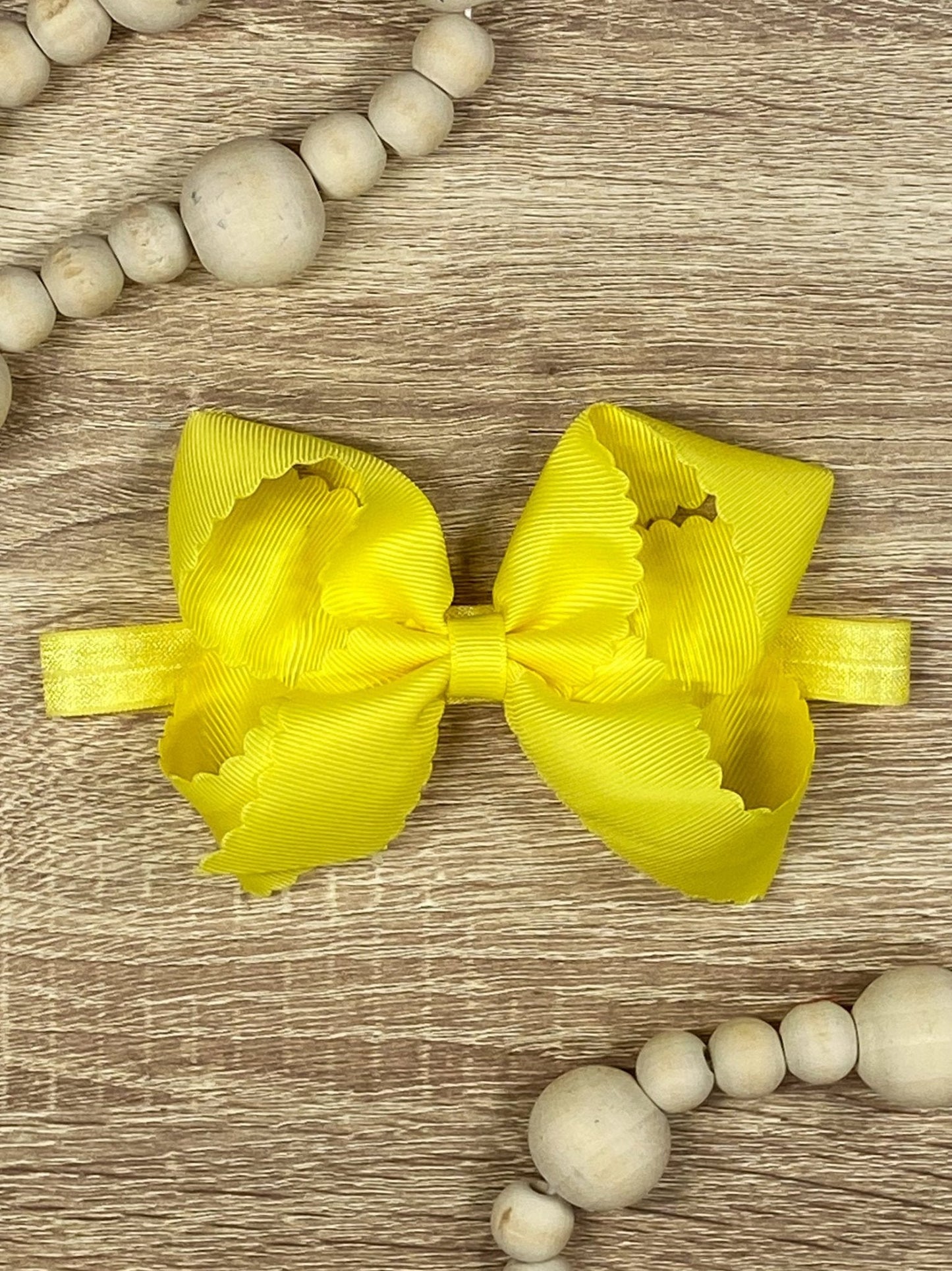 Classic Scalloped Bow - Headband - 4.5"