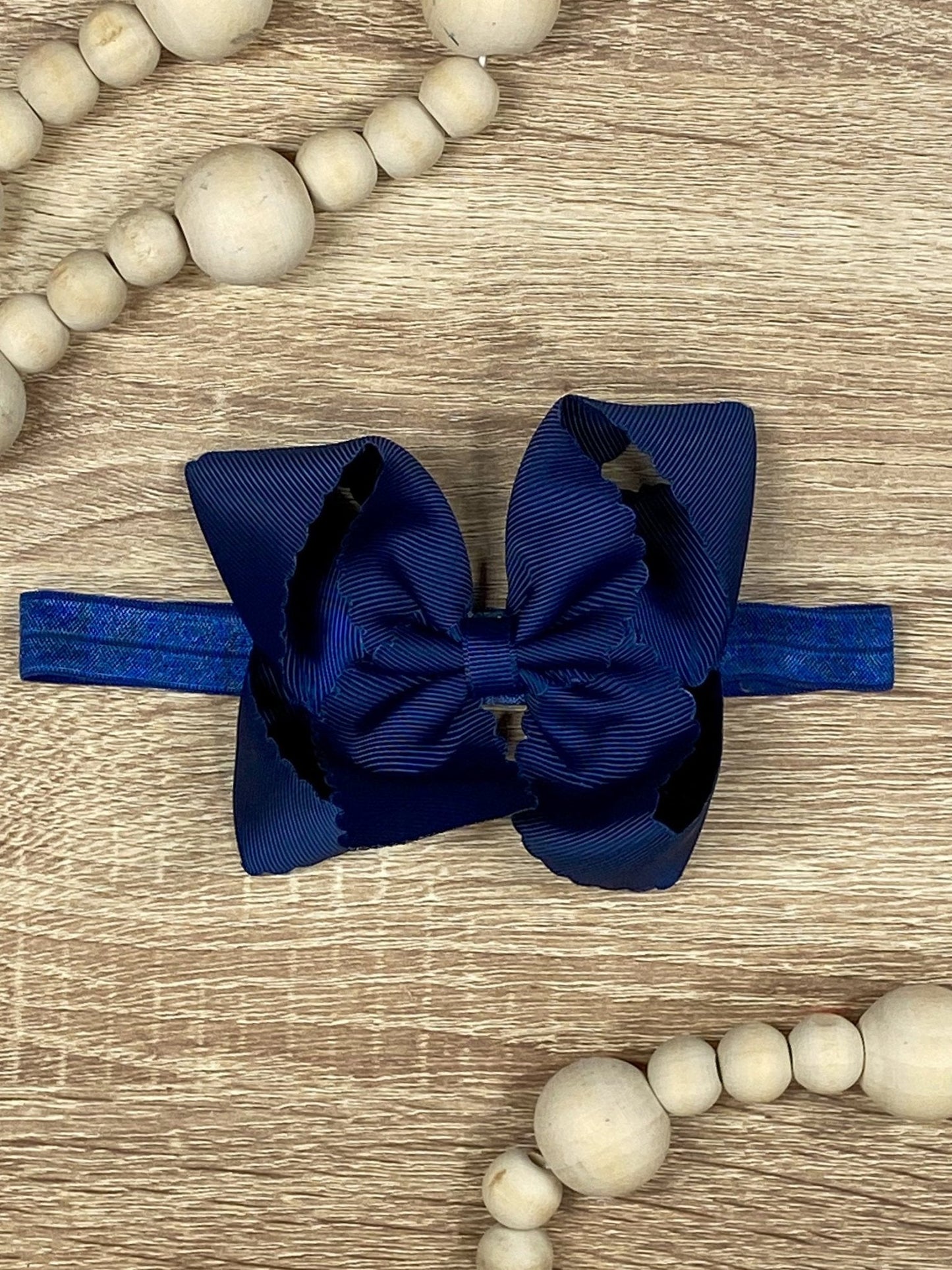 Classic Scalloped Bow - Headband - 4.5"