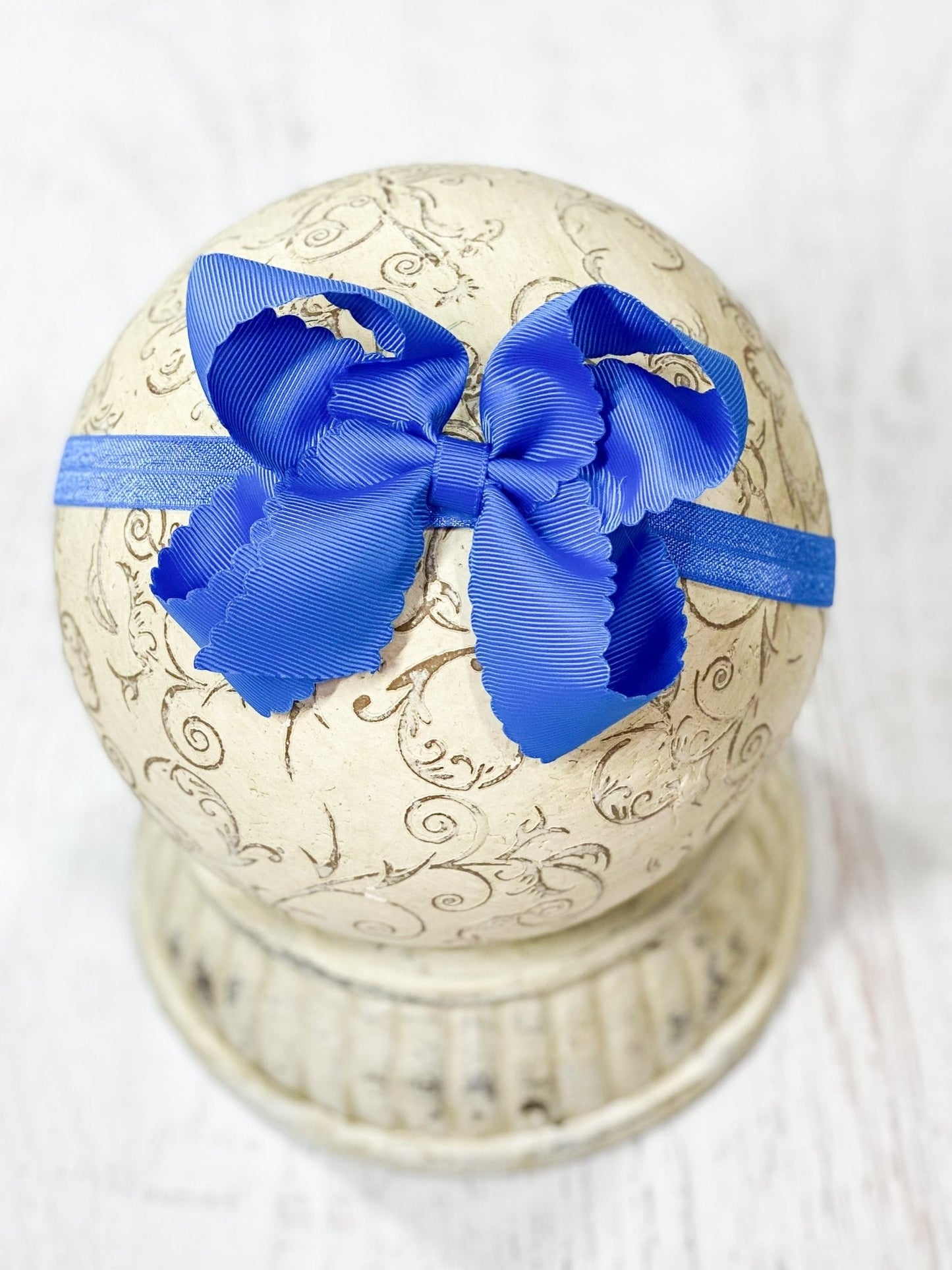 Classic Scalloped Bow - Headband - 4.5"