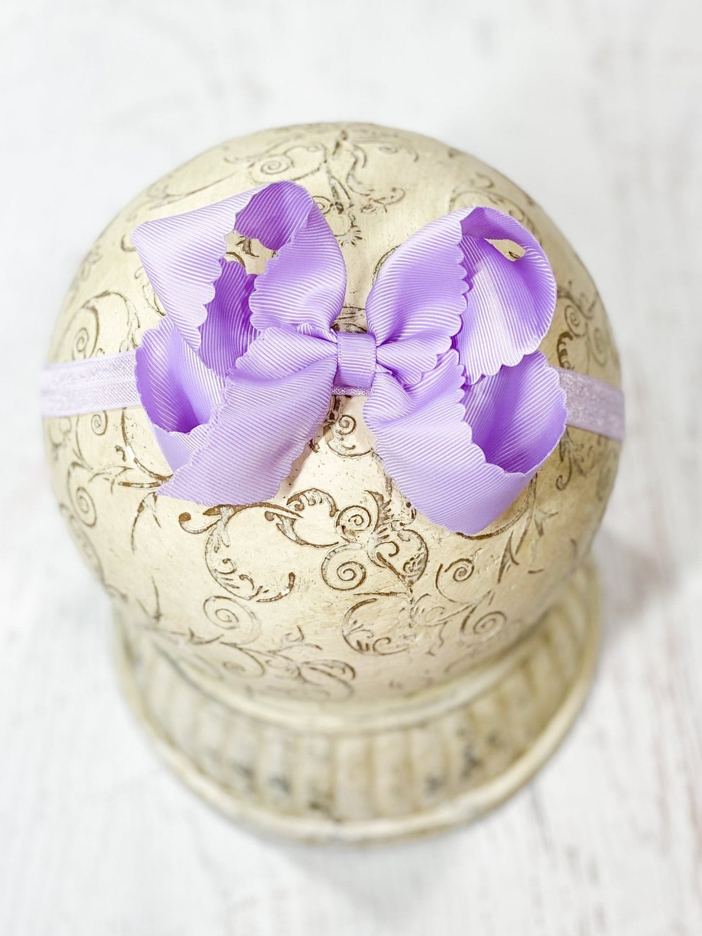 Classic Scalloped Bow - Headband - 4.5"