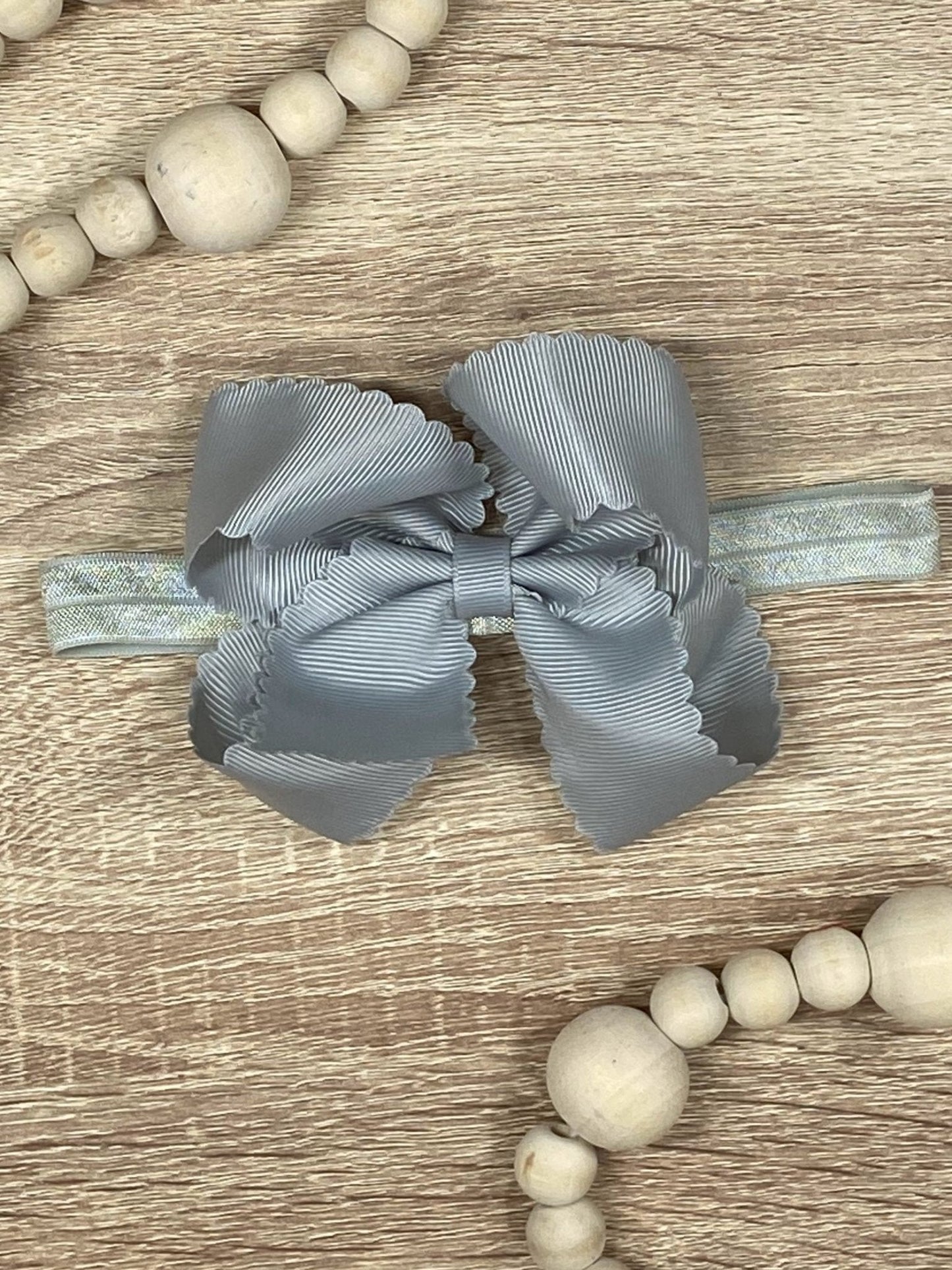 Classic Scalloped Bow - Headband - 4.5"