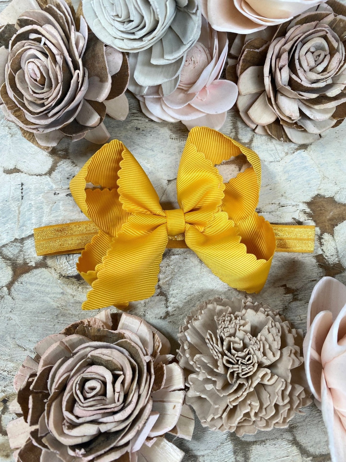 Classic Scalloped Bow - Headband - 4.5"