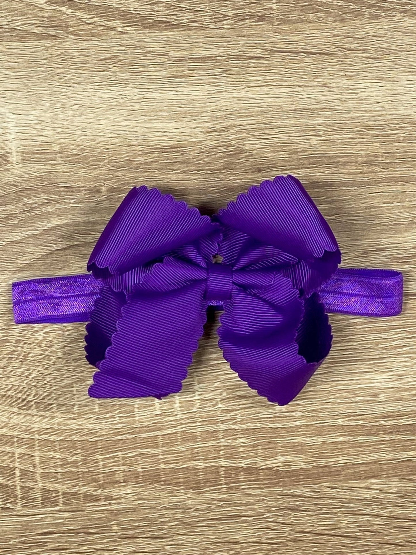 Classic Scalloped Bow - Headband - 4.5"