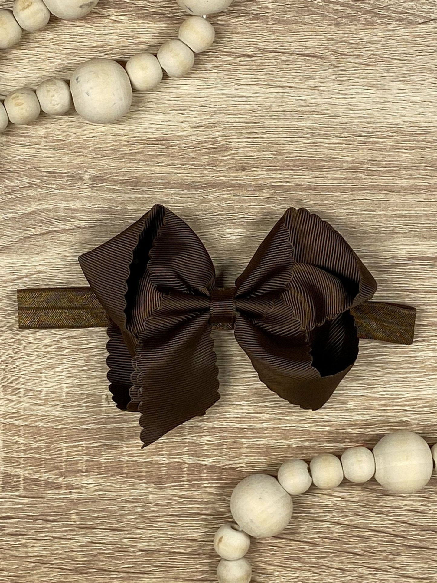 Classic Scalloped Bow - Headband - 4.5"