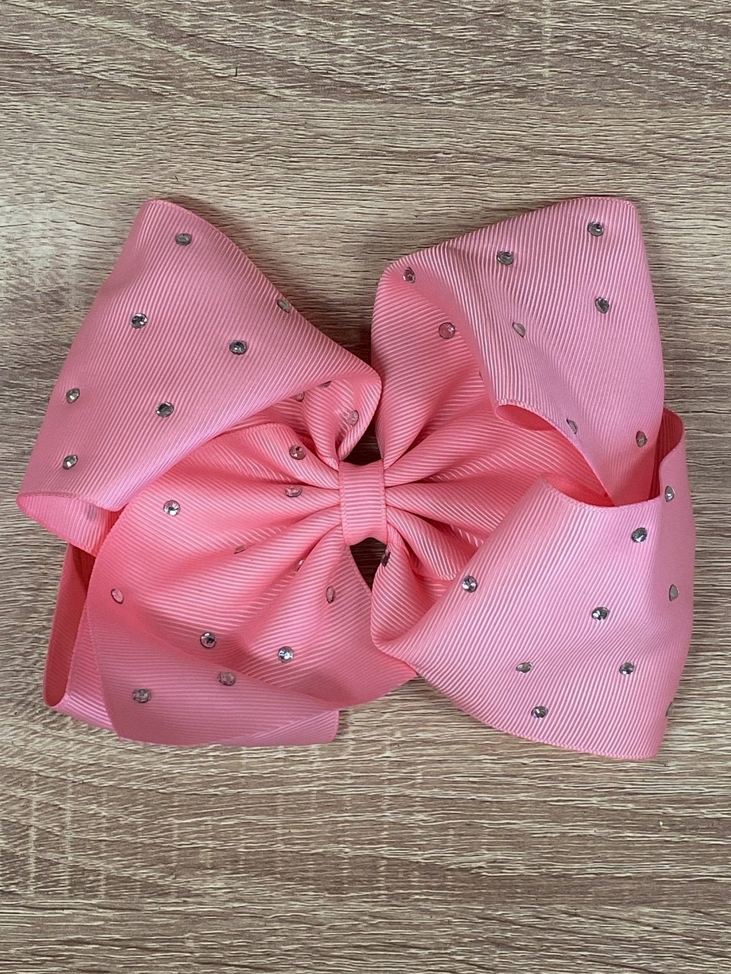 Clear Rhinestone Hair Bow - Alligator Clip - 5.5"