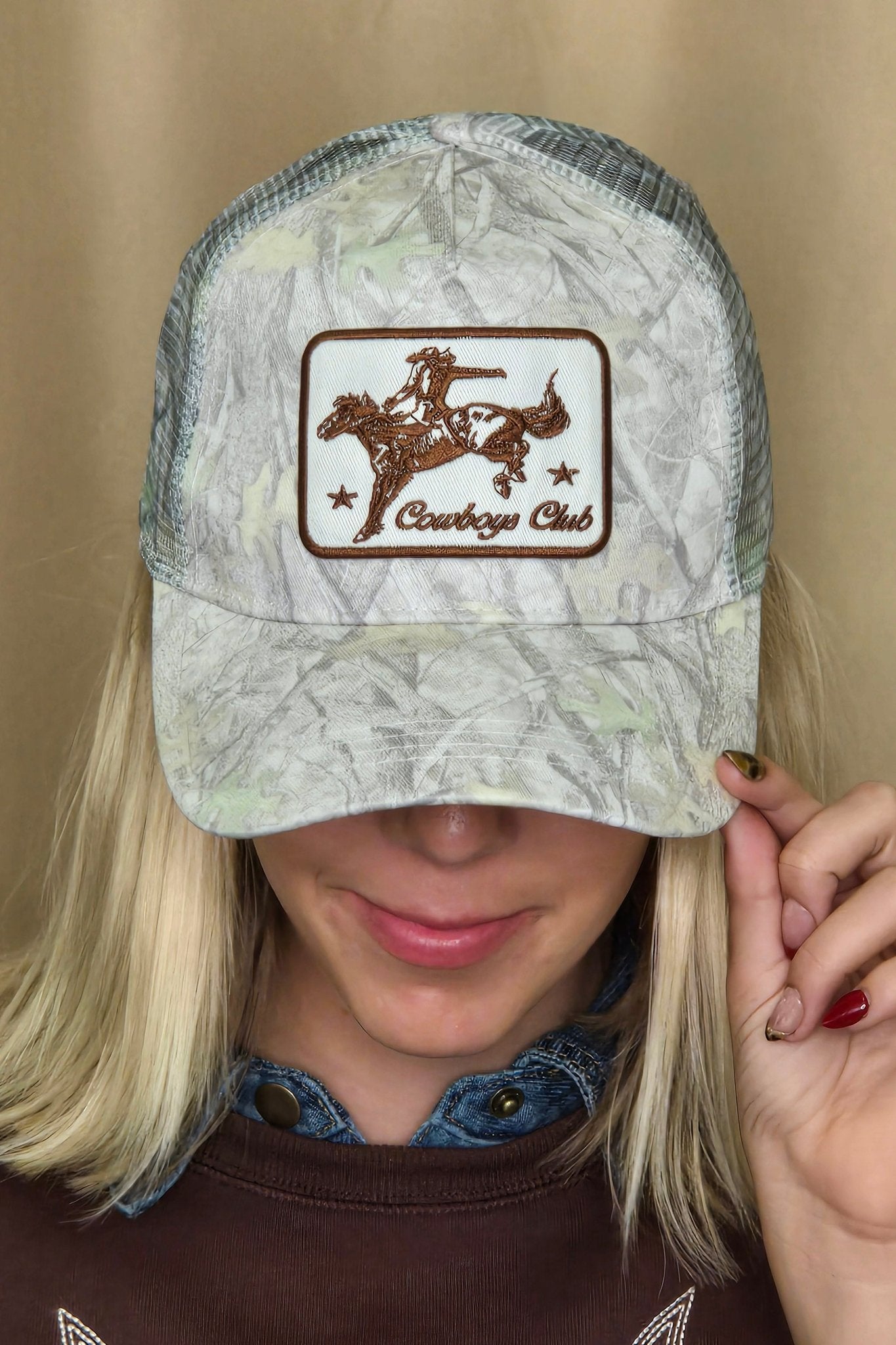 Cowboys Club Embroidered Patch Mesh Cap