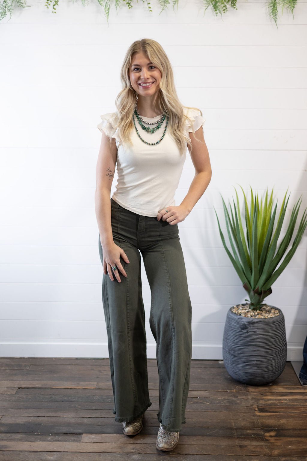 Crystal Flutter Sleeve Knit Top - Medium and large remaining