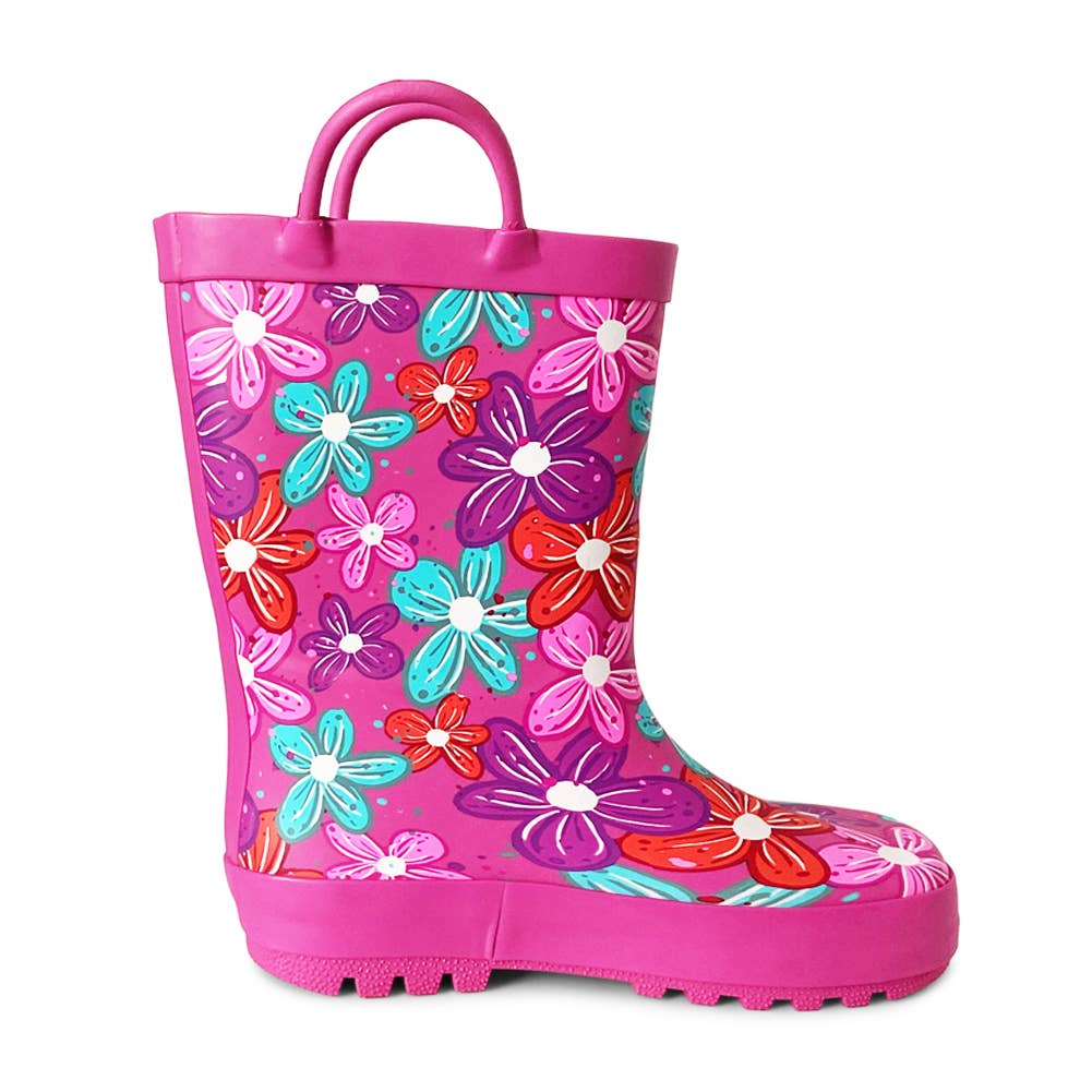 Norty Little Kids Girl's Waterproof Rubber Rain Boot