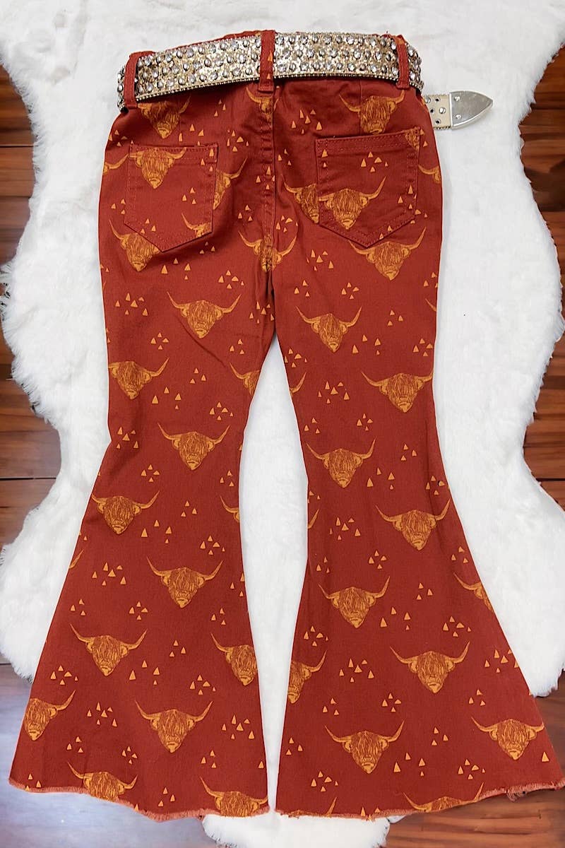 HIGHLAND COW PRINTED BOOTCUT PANTS