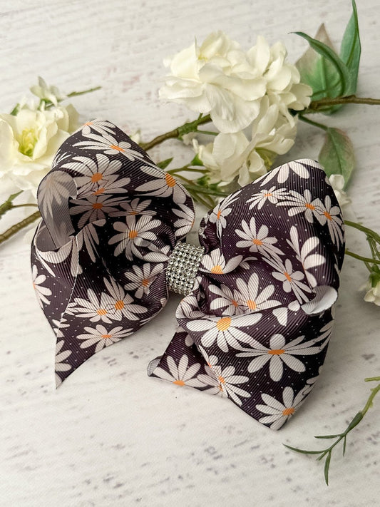 Daisies & Dots Texas Size Rhinestone Centered Hair Bow