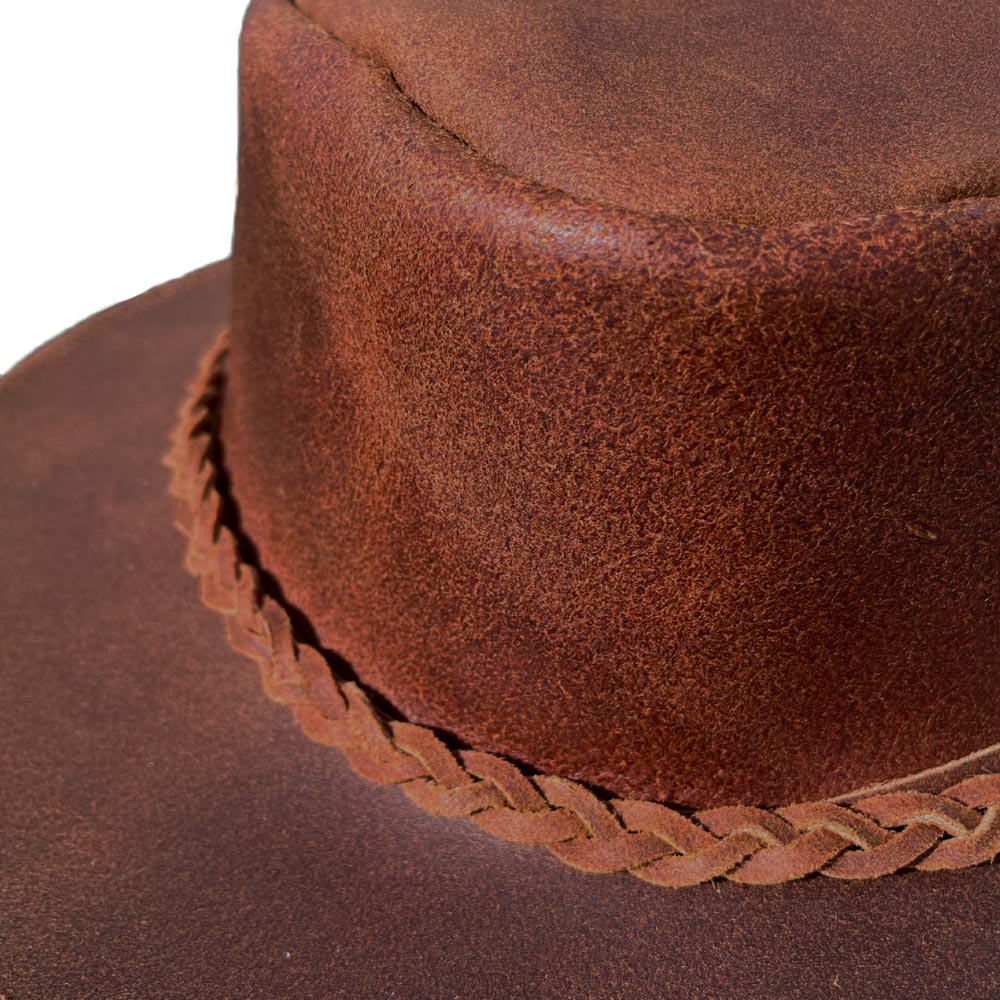 Leather Cowboy Hat / Rancher Hat- Brown
