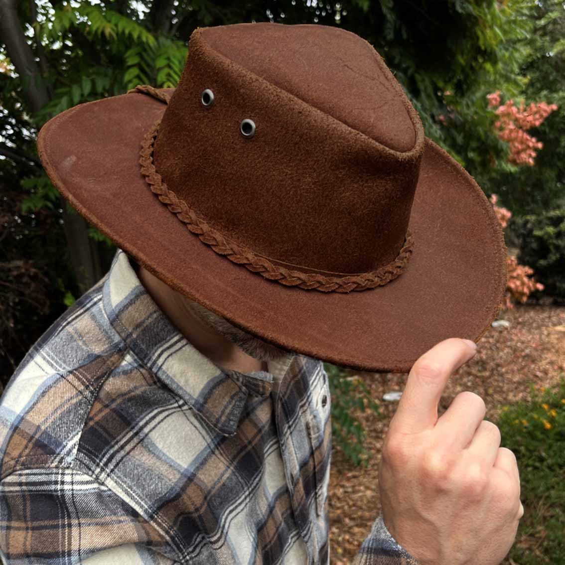 Leather Cowboy Hat / Rancher Hat- Brown
