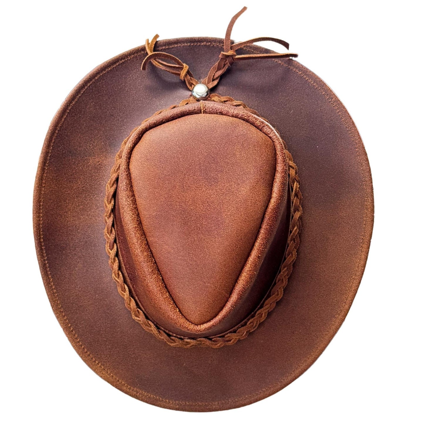 Leather Cowboy Hat / Rancher Hat- Brown