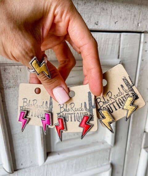 Western Lightning Bolt Thunder Earrings