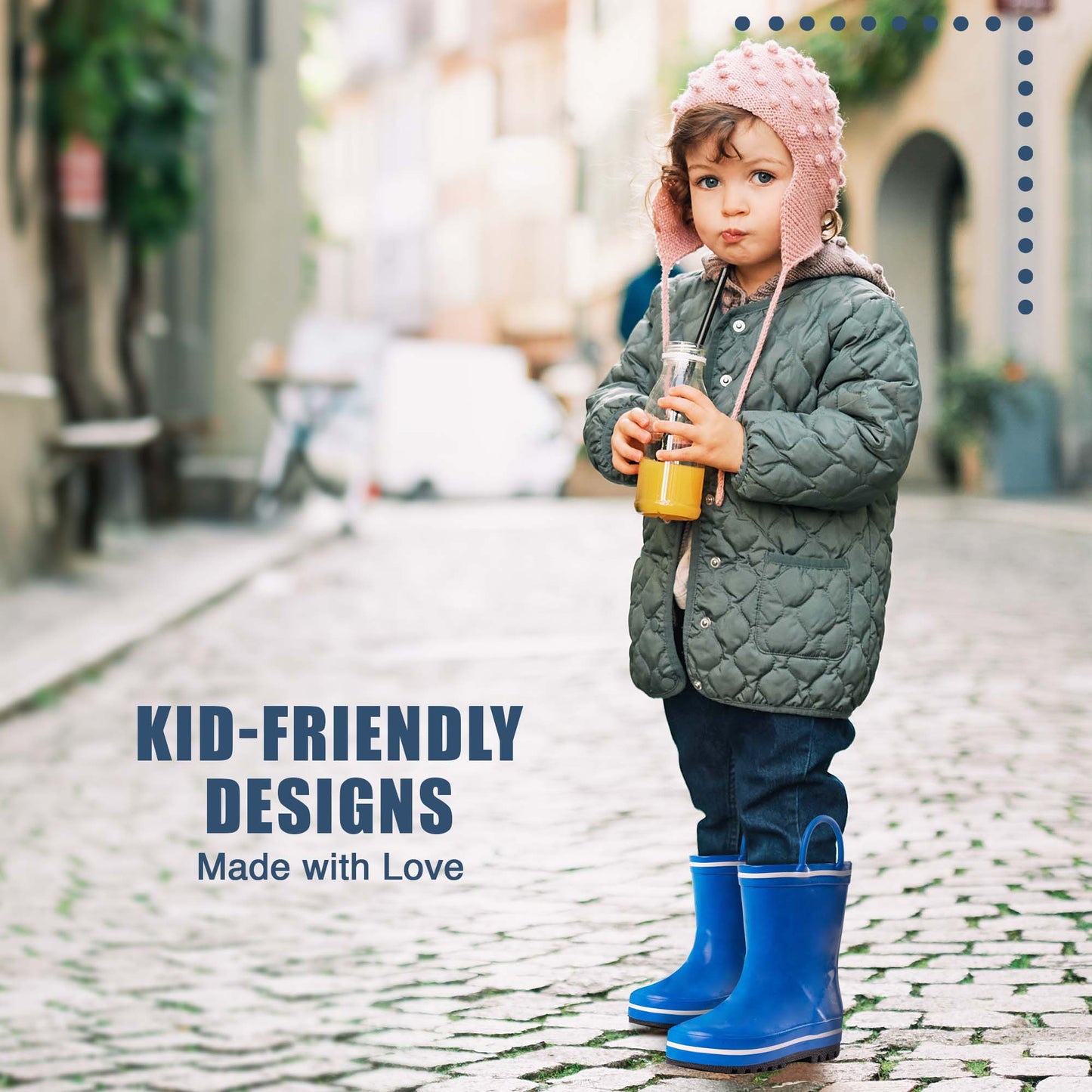 Norty Waterproof Rubber Rain Boots for Kids