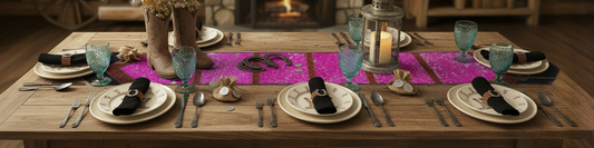 Neon Rodeo Silver-Splash Table Runner